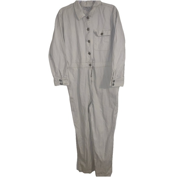 Sandy Liang Target Cream Coveralls Jumpsuit Women's Size 12  100% Cotton 0070 - Picture 4 of 7